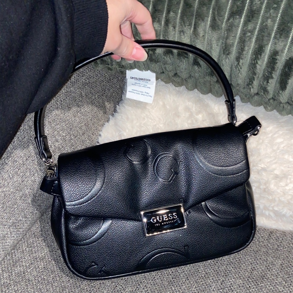 Guess Black Embossed Shoulder Bag